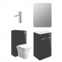 Signature Aalborg Furniture Bathroom Suite with Floor Standing Vanity Unit 510mm Wide - Gloss Anthracite/Chrome