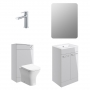 Signature Aalborg Furniture Bathroom Suite with Floor Standing Vanity Unit 510mm Wide - Gloss Grey/Chrome