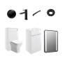 Signature Aalborg Furniture Bathroom Suite with Floor Standing Vanity Unit 510mm Wide - Gloss White/Black
