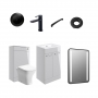 Signature Aalborg Furniture Bathroom Suite with Floor Standing Vanity Unit 510mm Wide - Gloss Grey/Black