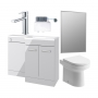 Signature Aalborg Bathroom Suite with LH Combination Unit 1100mm Wide - Grey Gloss