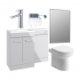 Signature Aalborg Bathroom Suite with RH Combination Unit 1100mm Wide - Grey Gloss