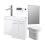 Signature Aalborg Bathroom Suite with LH Combination Unit 1100mm Wide - Gloss White