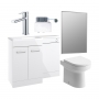 Signature Aalborg Bathroom Suite with RH Combination Unit 1100mm Wide - Gloss White