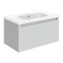 Signature Marshal Wall Hung 1-Drawer Vanity Unit with Basin 815mm Wide - Matt Mineral Grey