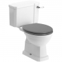 Signature Aphrodite Close Coupled Toilet with Lever Cistern - Grey Ash Soft Close Seat