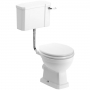 Signature Aphrodite Low Level Toilet with Lever Cistern - Satin White Ash Soft Close Seat