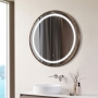 Signature Ava Round Front-Lit LED Bathroom Mirror with Demister Pad 600mm Diameter - Brushed Bronze