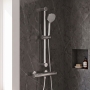 Signature Balance Cool-Touch Thermostatic Bar Mixer Shower with Adjustable Shower Riser Kit - Chrome