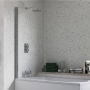 Signature Single Square Hinged Bath Screen 1400mm High x 800mm Wide