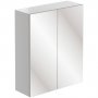 Signature Bergen 2-Door Mirrored Bathroom Cabinet 600mm Wide - White Gloss
