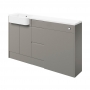 Signature Bergen LH 3-Drawer and 2-Door Combination Unit with Basin 1542mm Wide - Pearl Grey Gloss