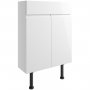 Signature Bergen Floor Standing 2-Door Slim Vanity Unit 600mm Wide - White Gloss