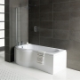 Signature Coast P-Shaped Shower Bath 1700mm x 700mm/850mm with Fixed Screen