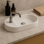 Signature Carmen Sit-On Countertop Basin 380mm Wide 1 Tap Hole - White