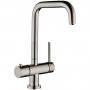 Prima 3 in 1 Hot Kitchen Sink Mixer Tap - Brushed Steel
