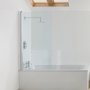 Signature Contract Square Hinged Bath Screen 1502mm H x 770-785mm W - 6mm Glass
