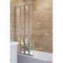 Signature Contract Four Folding Silver Framed Bath Screen 1400mm H x 730mm W - 4mm Glass