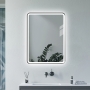 Signature Daisy Front-Lit LED Bathroom Mirror with Demister Pad 800mm H x 600mm W - Matt Black