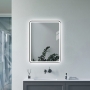Signature Daisy Front-Lit LED Bathroom Mirror with Demister Pad 800mm H x 600mm W - Matt Black