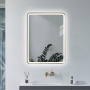 Signature Daisy Front-Lit LED Bathroom Mirror with Demister Pad 800mm H x 600mm W - Brushed Brass