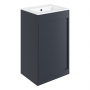 Signature Helsinki Floor Standing 1-Door Vanity Unit with Basin 510mm Wide - Matt Indigo Blue