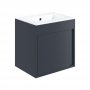 Signature Helsinki Wall Hung 1-Door Vanity Unit with Basin 510mm Wide - Matt Indigo Blue