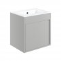 Signature Helsinki Wall Hung 1-Door Vanity Unit with Basin 510mm Wide - Matt Light Grey