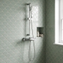 Signature Energy Cool-Touch Thermostatic Bar Mixer Shower with Adjustable Shower Riser Kit - Chrome