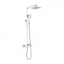 Signature Energy Cool-Touch Square Thermostatic Bar Mixer Shower with Shower Kit + Fixed Head - Chrome