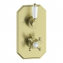Signature Eternal Traditional Thermostatic 1 Outlet Concealed Shower Valve Dual Handle - Brushed Brass