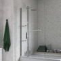 Signature Two Folding Bath Screen With Rail 1500mm High x 1000mm Wide - 6mm Glass
