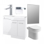 Signature Gothenburg Bathroom Suite with RH Combination Unit 1000mm Wide - Gloss White