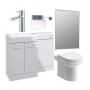 Signature Gothenburg Bathroom Suite with LH Combination Unit 1000mm Wide - Grey Gloss