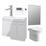 Signature Gothenburg Bathroom Suite with RH Combination Unit 1000mm Wide - Grey Gloss