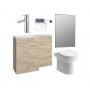 Signature Gothenburg Bathroom Suite with LH Combination Unit 1000mm Wide - Oak