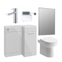 Signature Gothenburg Bathroom Suite with RH Combination Unit 900mm Wide - Grey Gloss