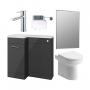 Signature Gothenburg Bathroom Suite with LH Combination Unit 900mm Wide - Anthracite Gloss