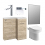 Signature Gothenburg Bathroom Suite with RH Combination Unit 900mm Wide - Oak
