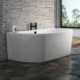 Signature Hera Supercast D-Shaped Back to Wall Bath 1700mm x 750mm (inc Panel)