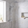 Signature Kube Square Thermostatic Bar Mixer Shower with Shower Kit + Fixed Head - Chrome
