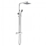 Signature Kube Square Thermostatic Bar Mixer Shower with Shower Kit + Fixed Head - Chrome