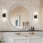Signature Luigi Round LED Bathroom Mirror with Demister Pad 600mm Diameter