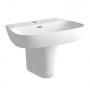 Signature Maya Basin and Semi Pedestal 600mm Wide - 1 Tap Hole