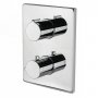 Vema Rectangular Plate Thermostatic Concealed Shower Valve Dual Handle - Chrome