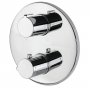 Vema Round Plate Thermostatic Concealed Shower Valve Dual Handle - Chrome