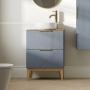 Signature Nouveau 610mm 2-Drawer Floor Standing Vanity Unit with Maple Oak Countertop