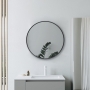 Signature Olivia Round Bathroom Mirror 500mm Diameter - Matt Black