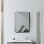 Signature Olivia Rectangular Bathroom Mirror 800mm H x 600mm W - Matt Black