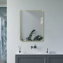 Signature Olivia Rectangular Bathroom Mirror 800mm H x 600mm W - Brushed Brass